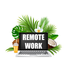 Beach Remote Work Concept Realistic