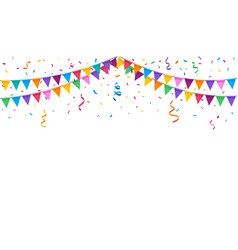 Birthday Party Garland And Confetti Background