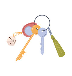 Cartoon Keyrings Apartment Keys With Keychain