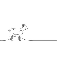 Goat One Line Continuous Drawing Goat Symbol