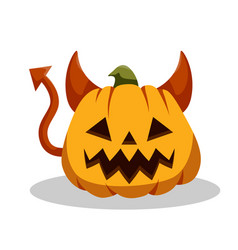 Halloween Pumpkin Demon Design Flat