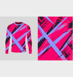 Long Sleeve Jersey Red Blue Black Grunge Texture