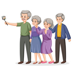 Senior People Group Taking Selfie