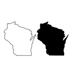 Wisconsin Us State Outine And Silhouette Icon