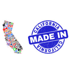 Component Mosaic California State Map And Made