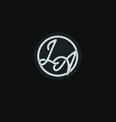 Initials La Logo Monogram With Simple Circle Line