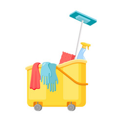 Janitor Cart With Mop Sponge Or Gloves