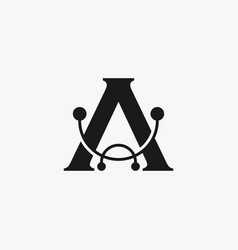 Letter A Serif Font With Semicircle Line Tech