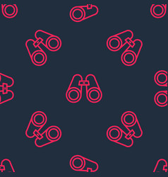 Red Line Binoculars Icon Isolated Seamless Pattern