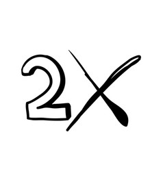 2x Logo Icon X2 Text Letter Double Logotype