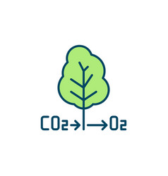 Co2 Tree O2 Oxygen Carbon Cycle Modern Icon