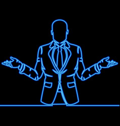 Continuous Line Man Spreading His Arms Neon