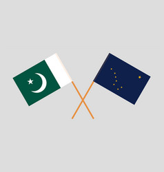 Crossed Flags Of Pakistan And The State Alaska