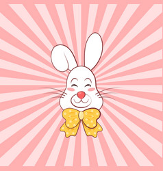 Funny Cartoon Rabbit On Pop Art Background