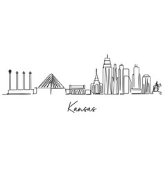 One Continuous Line Drawing Of Kansas City