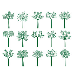 Set Green Trees Isolated