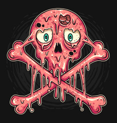 Skull Bubblegum Flavor Ice Cream Is Melted