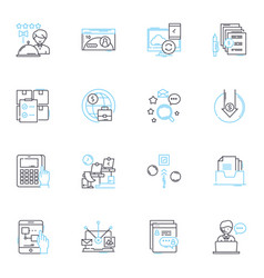 Cost Management Linear Icons Set Budgeting