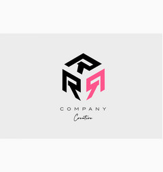 Pink R Three Letter Alphabet Logo Icon