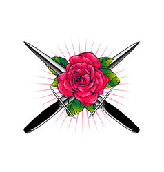 Rose Flower With Knife