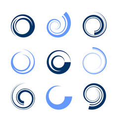 Set Of Circle Spiral Design Elements Abstract