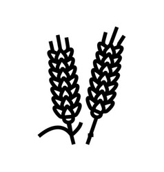 Ear Barley Grain Line Icon