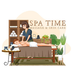 Woman Getting Back Massage Spa