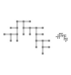 Halftone Dotted Binary Circuit Icon