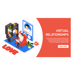 Virtual Relationship Isometric Web Banner