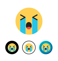 Abstract Crying Face Icon