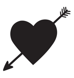 Heart With Arrow Silhouette