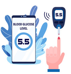 Human Hand With Blood Drop And Glucose Testing