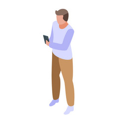 Teen Phone Chat Problems Icon Isometric Style