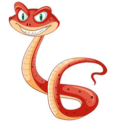 A Friendly Red Snake With Big Smile