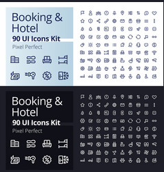 Booking And Hotel Pixel Perfect Linear Ui Icons