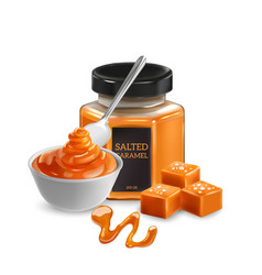 Salted Caramel Realistic Composition