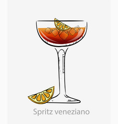 Cocktail Veneziano Spritz Orange Ice