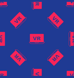 Red Virtual Reality Icon Isolated Seamless