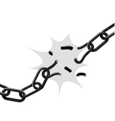 Broken Metal Chain Isolated On A White Background