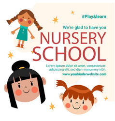 Flat Nursery School Posts Set