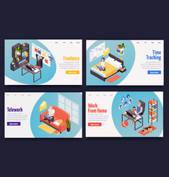 Remote Work Isometric Concept