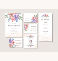 Set Of Romantic Wedding Stationery Template