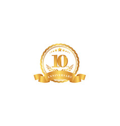 10th anniversary celebration logo Royalty Free Vector Image