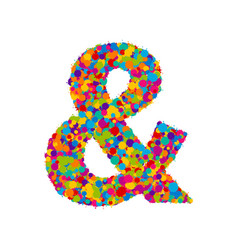 Colorful Paint Splashes Font Ampersand Sign