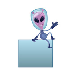 Friendly Alien Flat Cartoon Welcoming