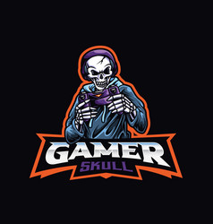 Skeleton Gamer Mascot Logo Dead