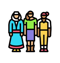 Women Diversity Feminism Color Icon