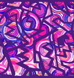 Purple Jagged Graffiti Seamless Pattern