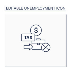 Unemployment Tax Line Icon