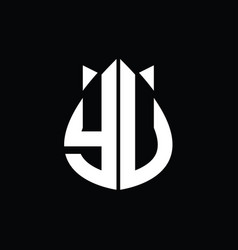 Yu Logo Monogram Drops Crown Shape Images Design